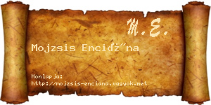 Mojzsis Enciána névjegykártya